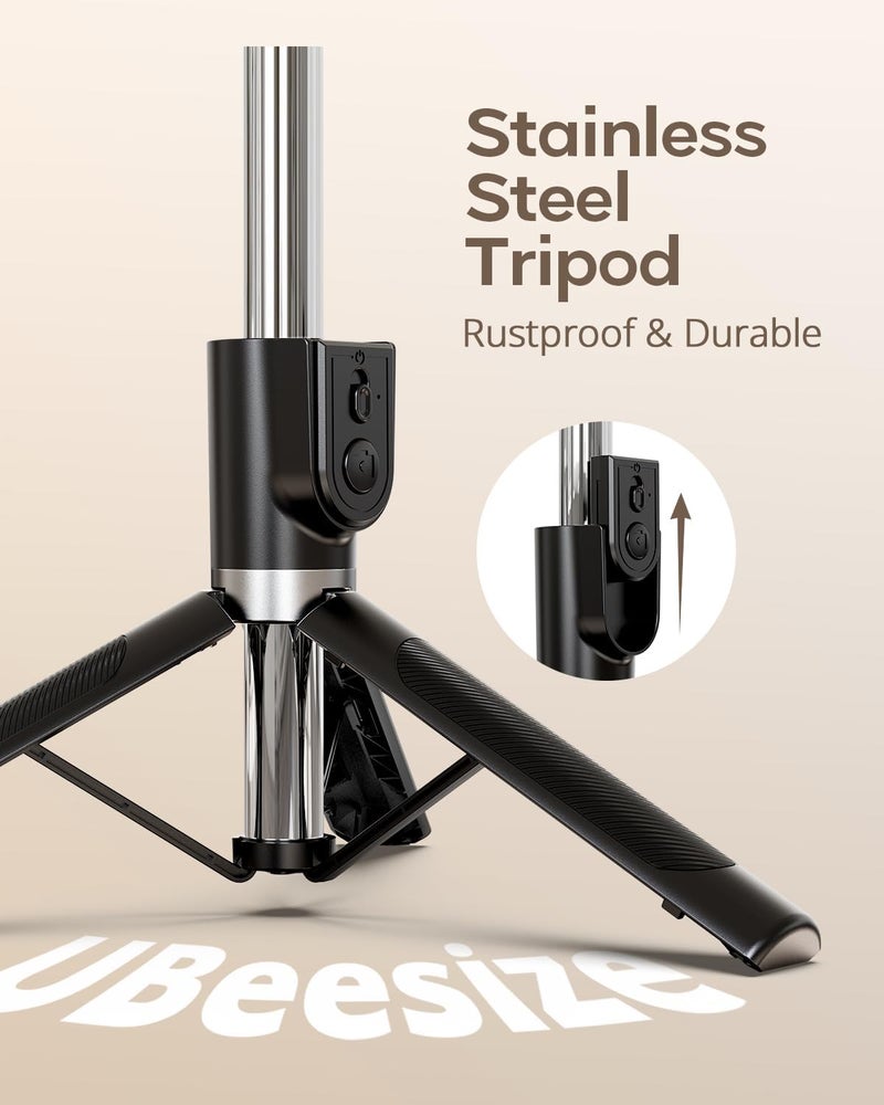 UBeesize Selfie Stick Tripod for iPhone and Android, 52'' Extendable Phone Tripod Stand with Remote, Portable Selfie Sticks with Phone Holder for Video Recording & Travel - Image 4